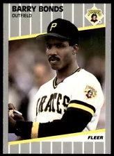 1989 Fleer Baseball Card Barry Bonds Pittsburgh Pirates #202