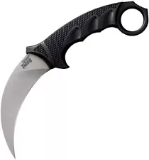 Cold Steel Black Steel Tiger Karambit AUS-8A Stainless Blade w/ Sheath 49KST