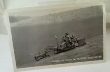 Vintage HARVESTING WHEAT IN EASTERN WASHINGTON STATE PHOTO POSTCARD Unposted