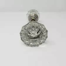 Antique Glass Door Knobs 12 point Clear Pair