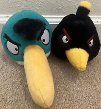 Angry Birds Green Black Plush Commonwealth Lot of 2 Not for Retail Sale No Sound