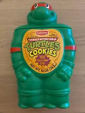 Vintage Teenage Mutant Ninja Turtles Raphael Choc Chip Cookies Coin Bank - Uncut