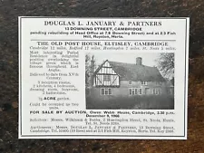 The Old Post House - Eltisley - Cambridge For Sale - 1966 Press Cutting r399