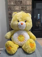 2002 Care Bears Huge 26" Sunshine Funshine Vintage Plush Jumbo Large Bear Yellow