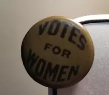 "Votes for Woman" original vintage Suffrage Pin 1/2" ~ RARE ~ CA 1910s not repro