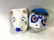 Japanese Showa Toys Kappa Fox Inari Monster Miniature Papier Mache Mask Local