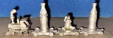 4 pc. Coca Cola Pewter Miniature Train Set