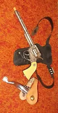 Vintage Wyatt Earp Buntline Special Cap Gun Pistol Holster Spur