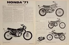 Honda Motorcycles for 1971 2p article SL70 CB500 SL125 Motosport SL175 Motosport