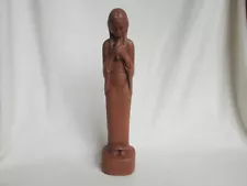 FRANKOMA Pottery Willard Stone #101 Rubbed Bisque INDIAN MAIDEN Figurine Brown