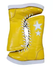 New ListingPro Wrestling Boots, Macho Man Inspired, Handmade, 100% Original Leather, Yellow