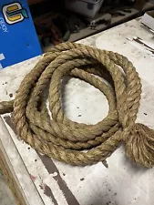 10’ Vintage Barn Rope 1” Diameter Nautical Decor Farm House Pulley Bucket Hay