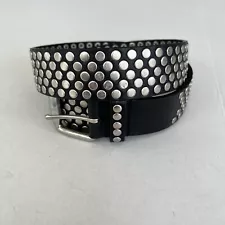 Guess Leather Belt with Silver Studs Size 32 Genuine Leather Made in China 35089