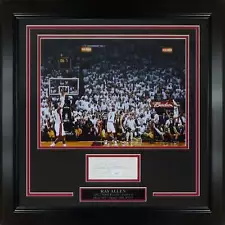 Ray Allen Autographed Miami Heat (Game-Tying Shot) Deluxe Framed 11x14 Piece - J