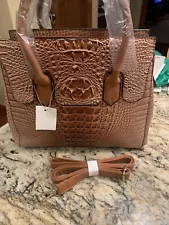 Brown Crocodile Embossed Bag With Shoulder Strap - New