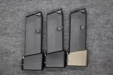 Three Glock 43 Magazines with Taran Tactical Plus +3 Base Pads