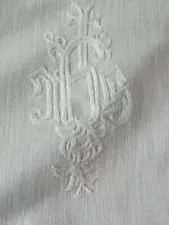 Christian Cross Church Linen Altar Cloth Cover Hand Embroidered IHS