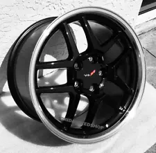 C5 Z06 Black/Machined Lip Corvette wheels FITS: 1997-2004 C5 CORVETTE 17/18"