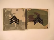 2 sergeants insignia with hook & loop backs Army rank patches