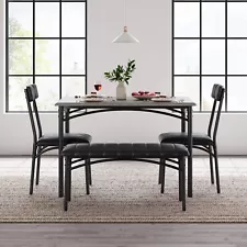 Dining Table Set for 4, Kitchen Table and Chairs for 4, Rectangular Dining Room