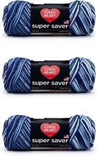 Red Heart Super Saver Yarn, 3 Pack, Print colors - 3 Count