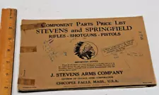 Component parts price list for Stevens and Springfield Rifles Shotguns Pistols