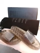 PUMA FENTY BY RIHANNA JELLY SLIDES /FLIP FLOPS/ MULES SIZE 5 BLACK NEW &BOXED