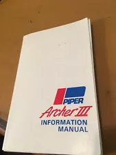 Piper Archer III PA-28-181 Pilot's Information Manual, sn 2890206 & Up