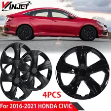 16" Set of 4 Wheel Covers Full Rim Snap On Hub Caps For HONDA CIVIC 2016-2021