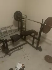 weight bench set with weights used