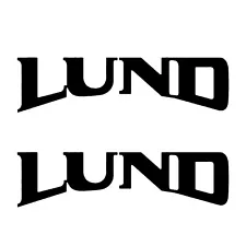 Set of 2 Marine Grade Vinyl Decals for Lund Boat Hull, Curved Style