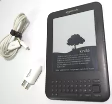 Amazon Kindle Keyboard 3, Wi-Fi, 6" 4GB, D00901 3rd Generation w/Cord