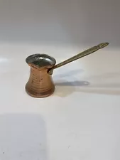 Unique! Turkish Hand Hammered Copper Coffee Pot, Ibrik Kettle, 3.3" T X 3.3" 