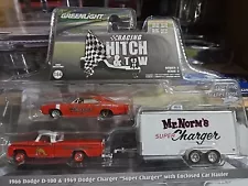 1966 Dodge D-100 & 1969 Dodge Charger With Hauler By Greenlight