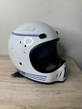 Vintage Bell TNT Helmet White Medium Mens motorcycle Moto Dirt Bike Helmet