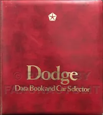 1986 Dodge Data Book Dealer Album Daytona Conquest 600 Charger Diplomat Aries K