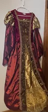 Women's Renaissance Medieval Halloween Costume Dress Gown Dark Red Size Large