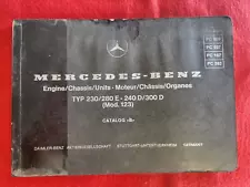 Mercedes Benz W123 230 280 E 240D 300D Parts Catalog "B" USA - Pls Rd