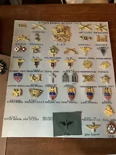 FANTASTIC! Circa 1975 US Army Rank and Regiment Insignia 236 Piece Lot