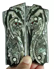 SMITH & WESSON MODEL 59 GRIPS 459 559 MOTHER OF PEARL GRIM REAPER BLACK ART