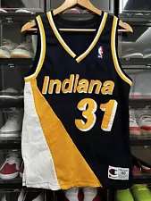 Vintage Reggie Miller Champion Authentic Jersey 40 Indiana Pacers