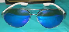 Costa Del Mar South Point Palladium Silver Frame Blue Mirror 580 Plastic Lens