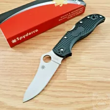 Spyderco Stretch 2 Lockback Folding Knife 3.5" VG10 Steel Blade Black FRN Handle