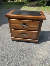 Vtg 70s Young Hinkle Ship Ahoy End Table Rare 2 Drawer Nautical Ship Wood 24”