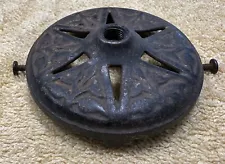 Antique Cast Iron Font Holder For Iron Horse Hanging Lamp, Circa 1880