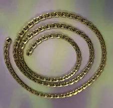 14k Yellow Gold Serpentine Flat Link Chain 3mm 8g For Repair/Scrap Needs Clasp