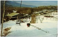 Brodie Mountain Ski Brodie Postcard Chair Lift New Ashford, MA REVERSE NEGATIVE