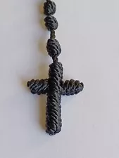 Nylon Rosary Knotted Cord Black