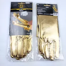 DC Comics Batman Gold Gauntlets Gloves Adult Novelty Cosplay Wear