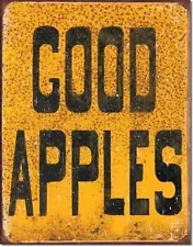 Vintage Replica Tin Metal Sign Good apples produce fruit vegetable for Sale 1600